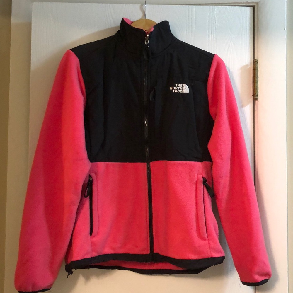 Pink and black NorthFace jacket